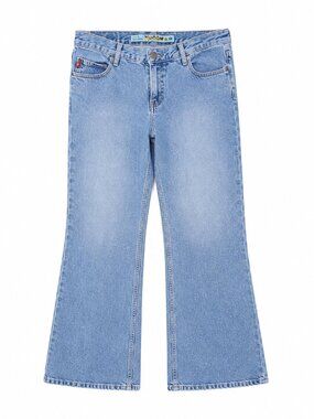 Y2k 90s Mudd Jeans Size 13 Flare Bell Bottom Light Wash High Rise Retro Denim